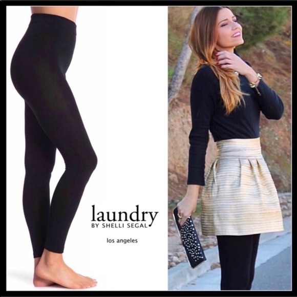 2 BLACK FLEECE LINED LEGGINGS TIGHTS A3C - Picture 7 of 15